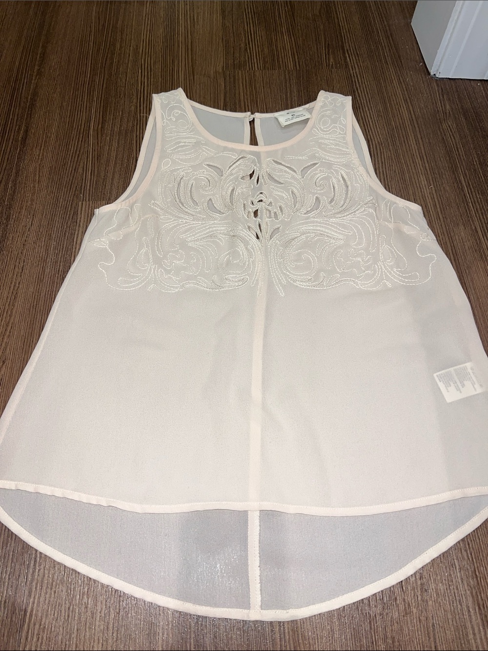 Sleeveless Cream Embroidered Camisole